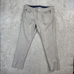 Vineyard Vines On The Go Pant Mens 35x32 Khaki Tan Performance 5-Pocket Chino